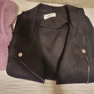Black Suede Women's Moto Jacket